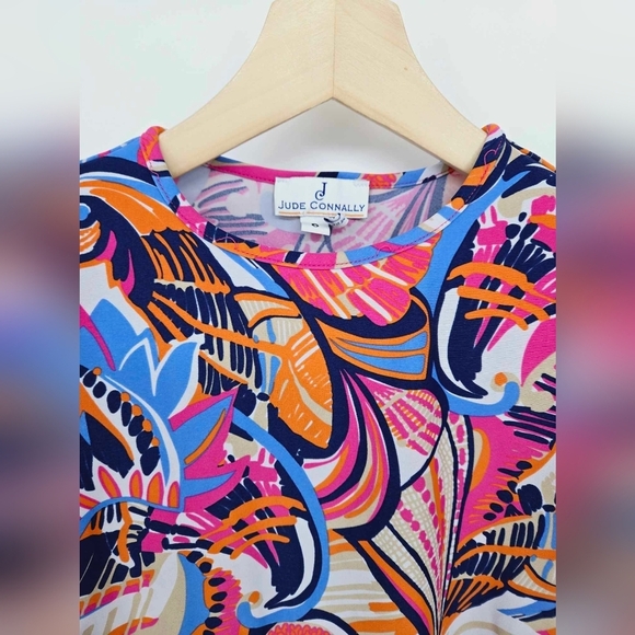 Jude Conally Multi Color Floral Spandex Blend Top Size 6 - Picture 7 of 11